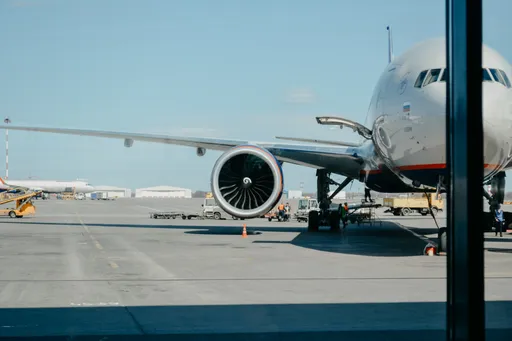Airliner parked at a gate
